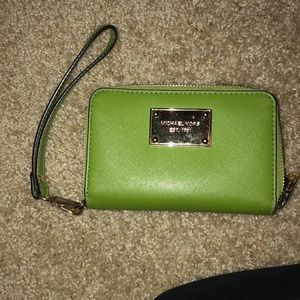 Michael Kors Green Wristlet